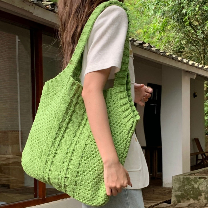 Crochet Tote Bag Woven Bag Twist Handbag