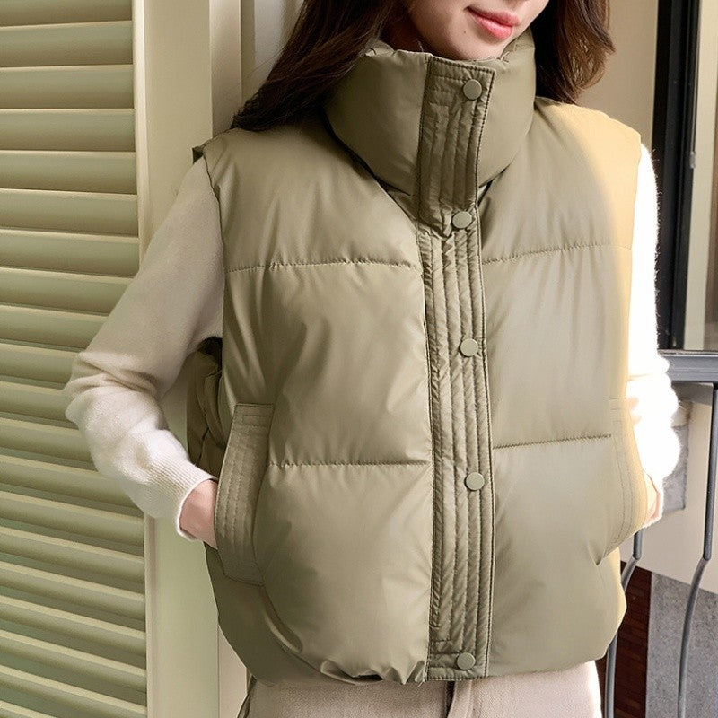 Collar Solid Color Vest Outerwear