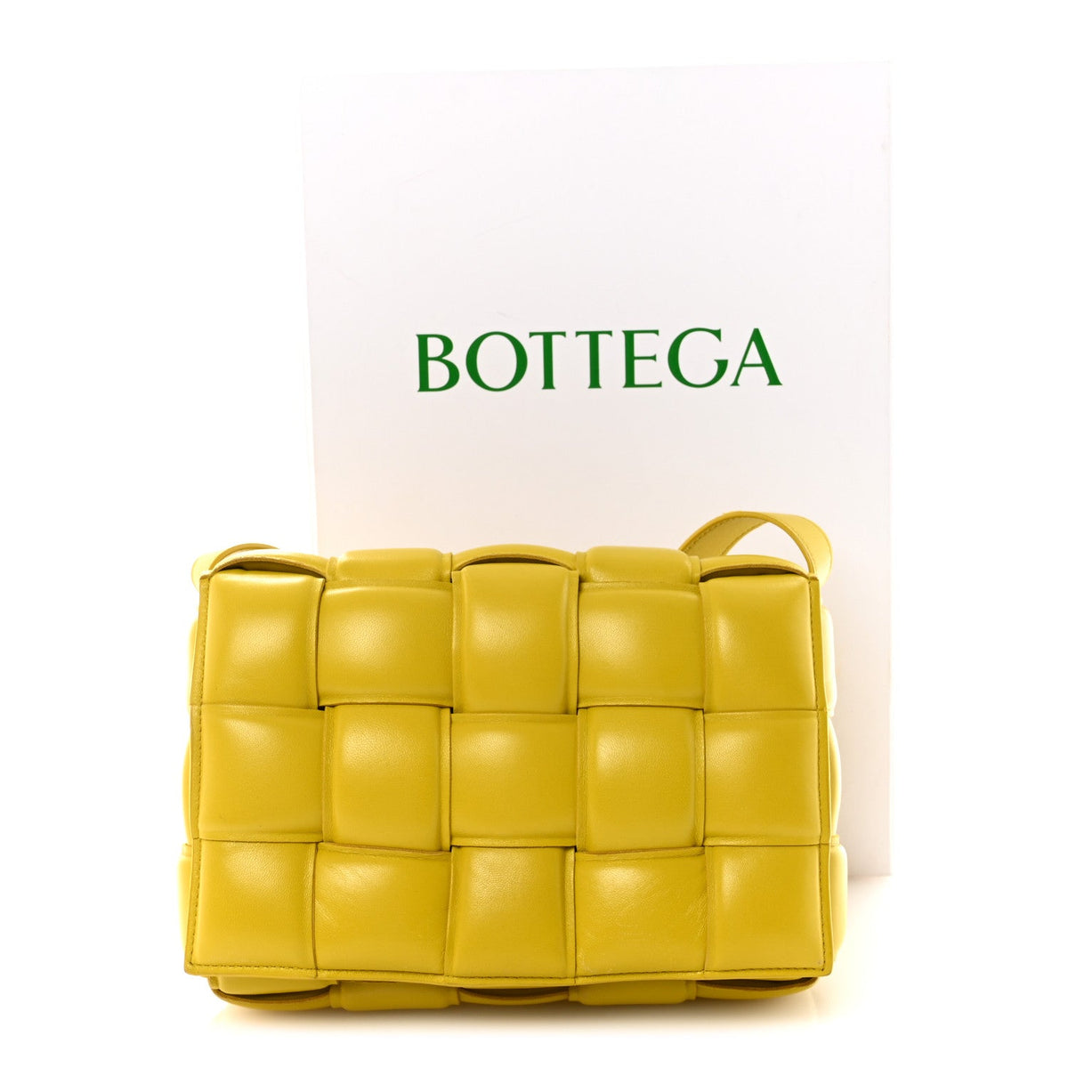 Nappa Maxi Intreccio Padded Cassette Crossbody Bag Buttercup