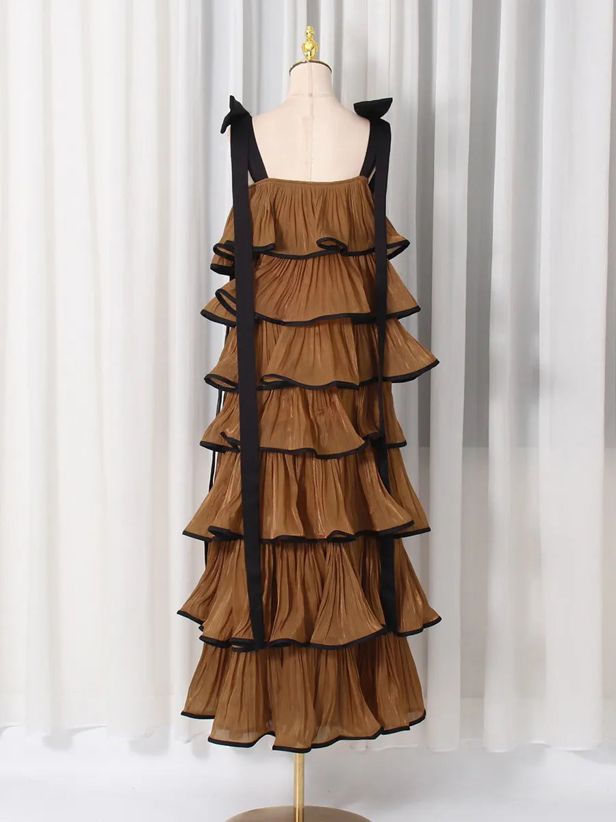 Hadley Ruffled Patchwork Cake Maxi Dress