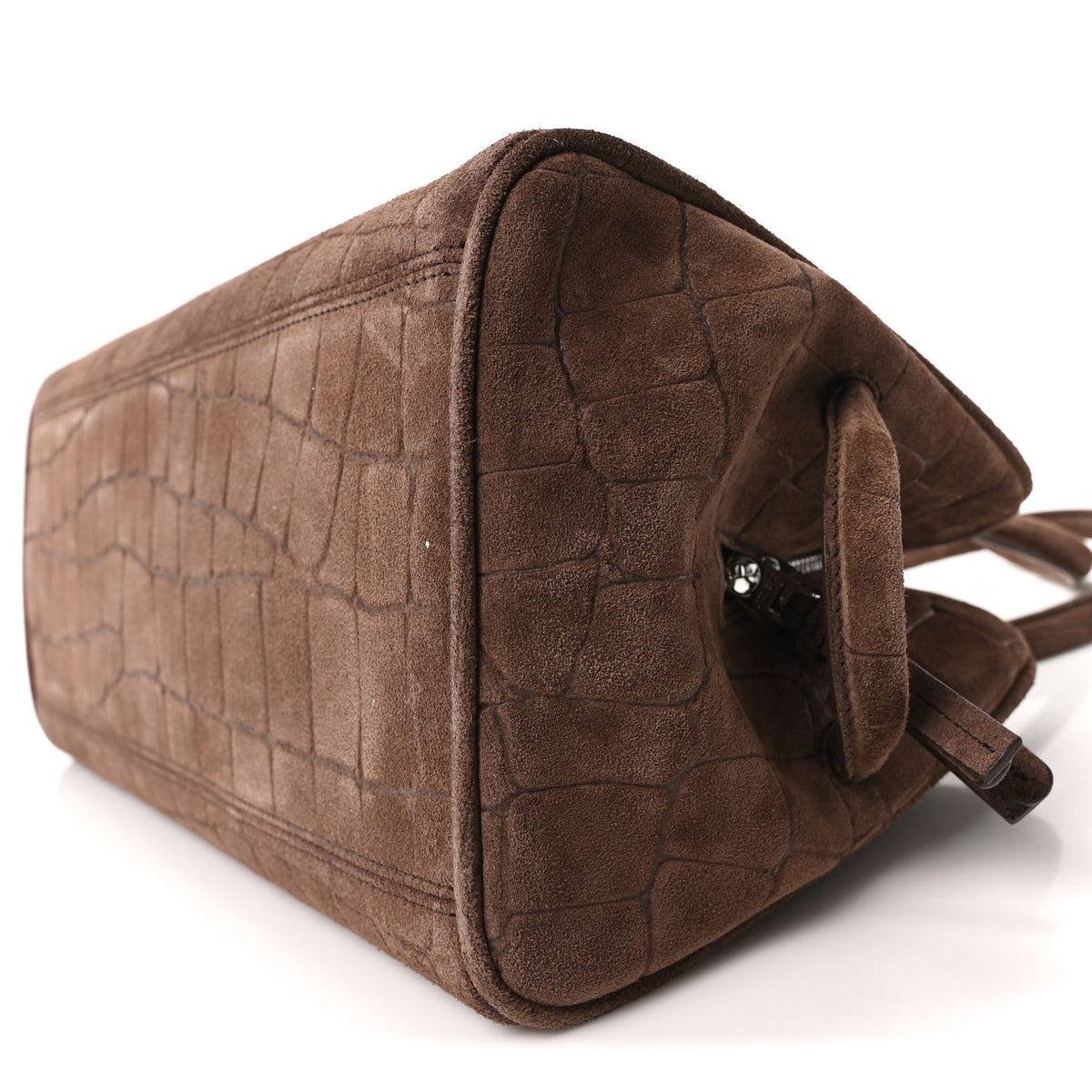 Suede Crocodile Embossed Le Turismo Dark Brown