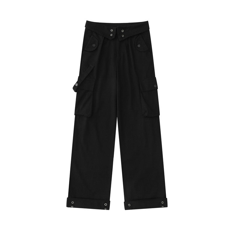 High Waist Cotton Cargo Pants Cleanfit