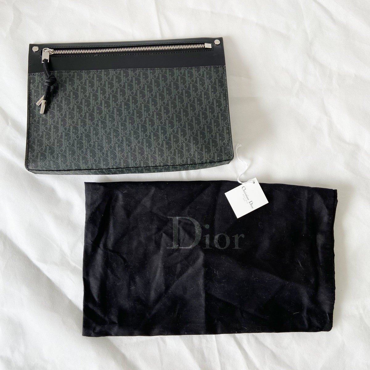 Dior Homme Oblique Leather Zip Pouch (for men)