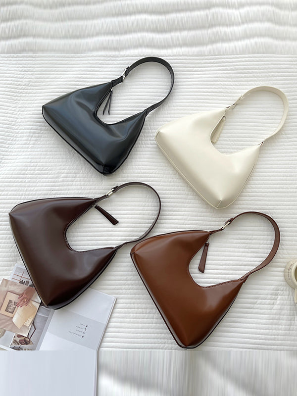 Geometric Split-Joint Zipper Shoulder Bags Handbags