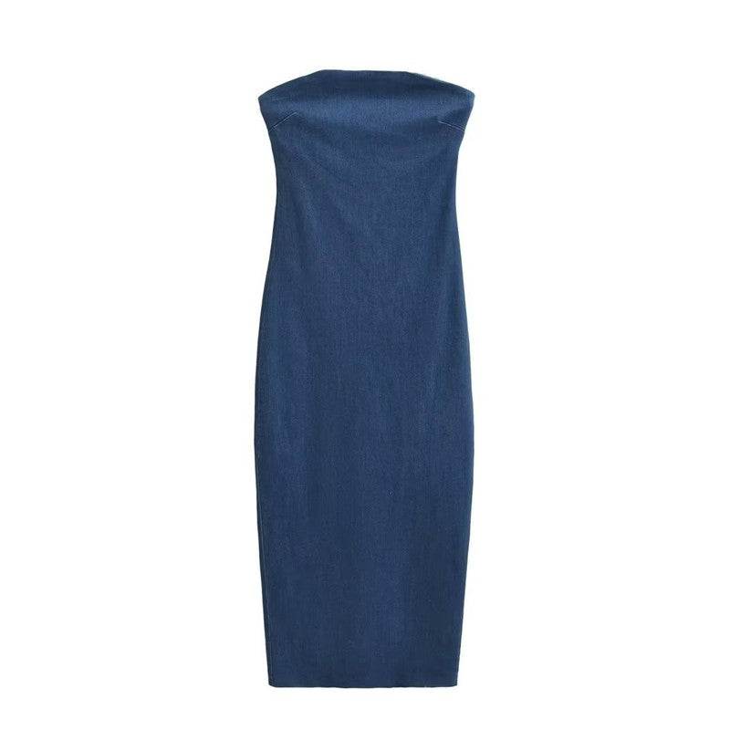 Slimming Denim Tube Dress