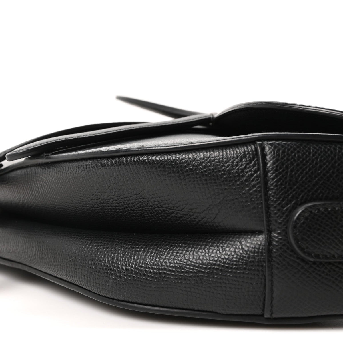 Grained Calfskin Saddle Bag Black