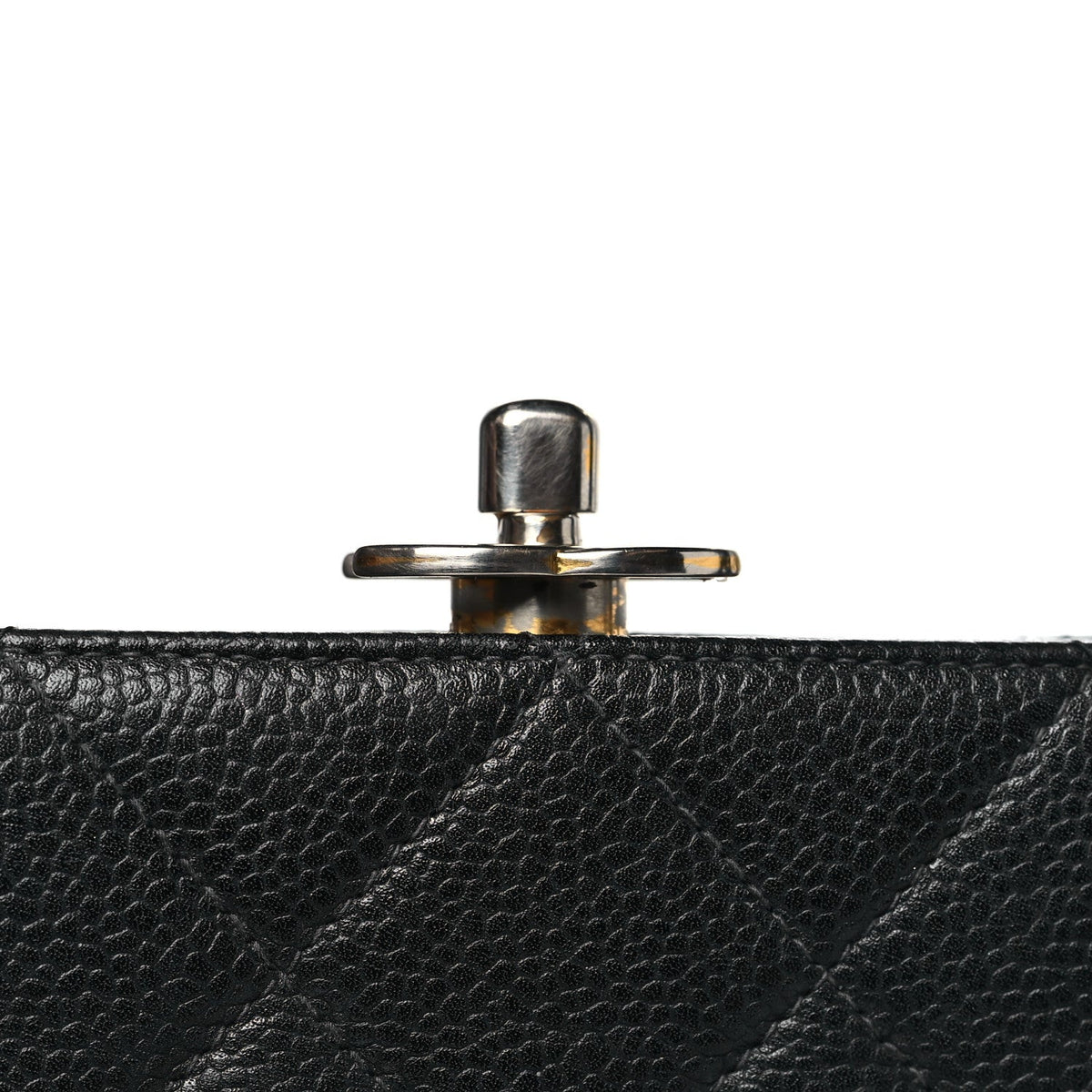 Caviar Quilted Frame Shoulder Bag Black