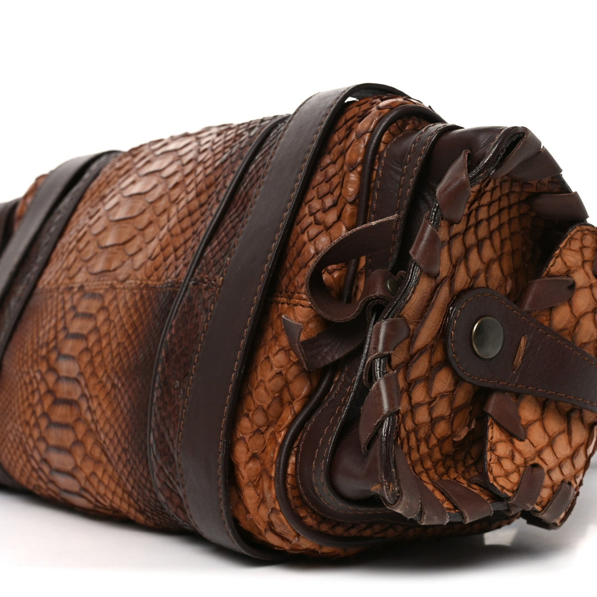 Snakeskin Silverado Shoulder Bag Brown