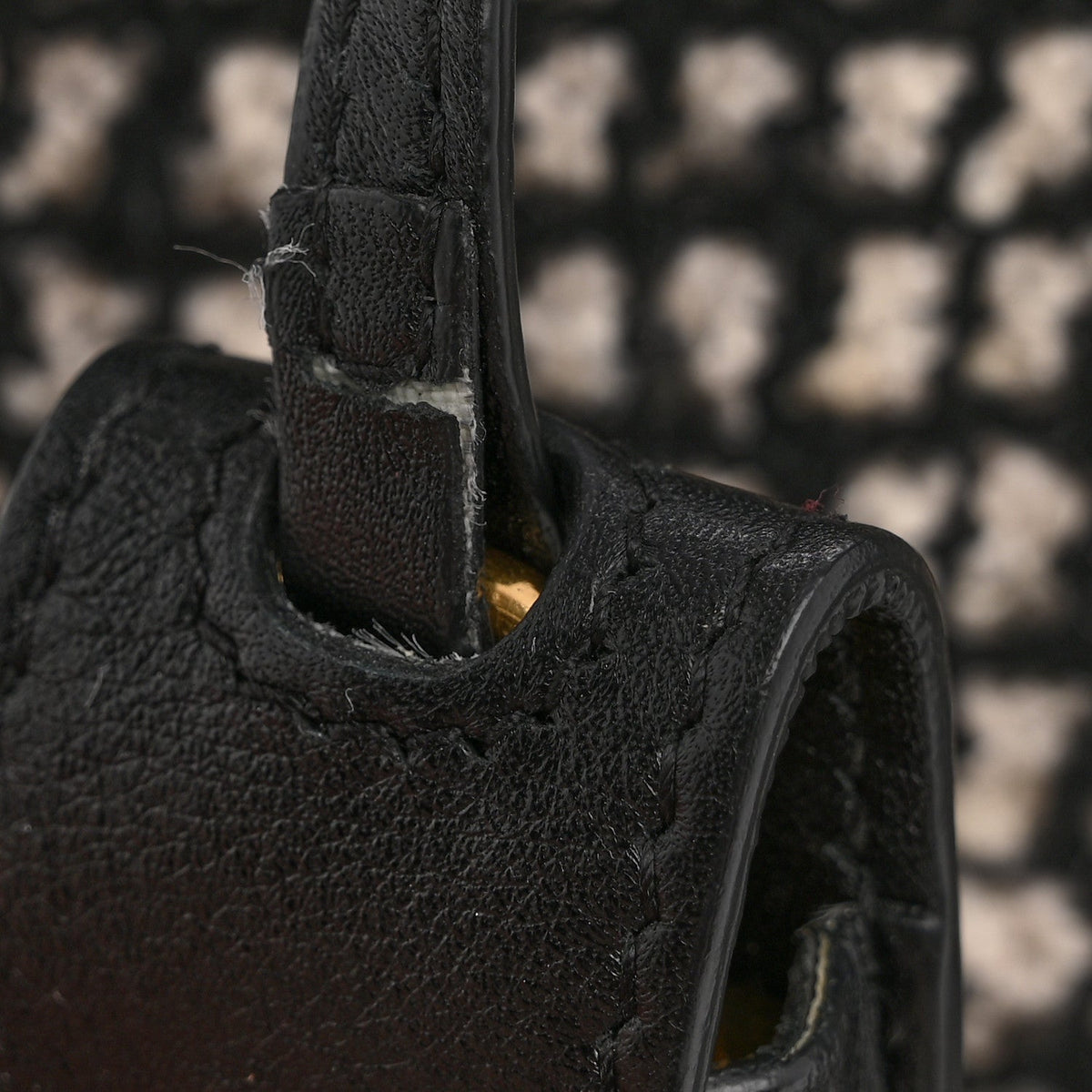 Tweed Houndstooth Nano Sac De Jour Black