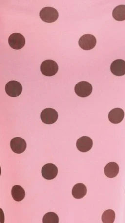 Kya Maxi Dress - Pink / Brown Polka