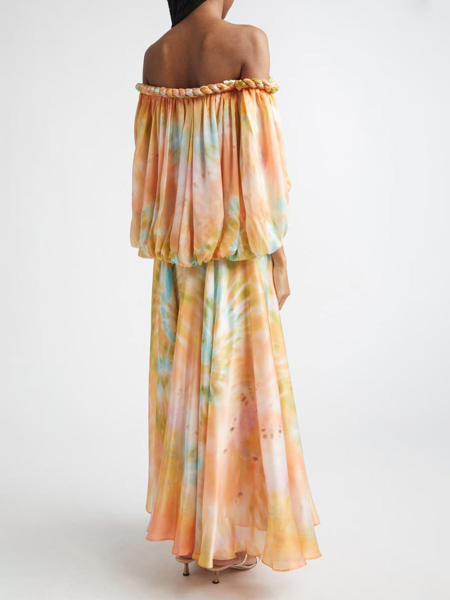 Vivian Twist Print Silk Gown