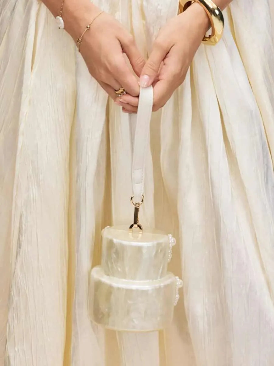 Delaney Pearl Embellished Cake Clutch