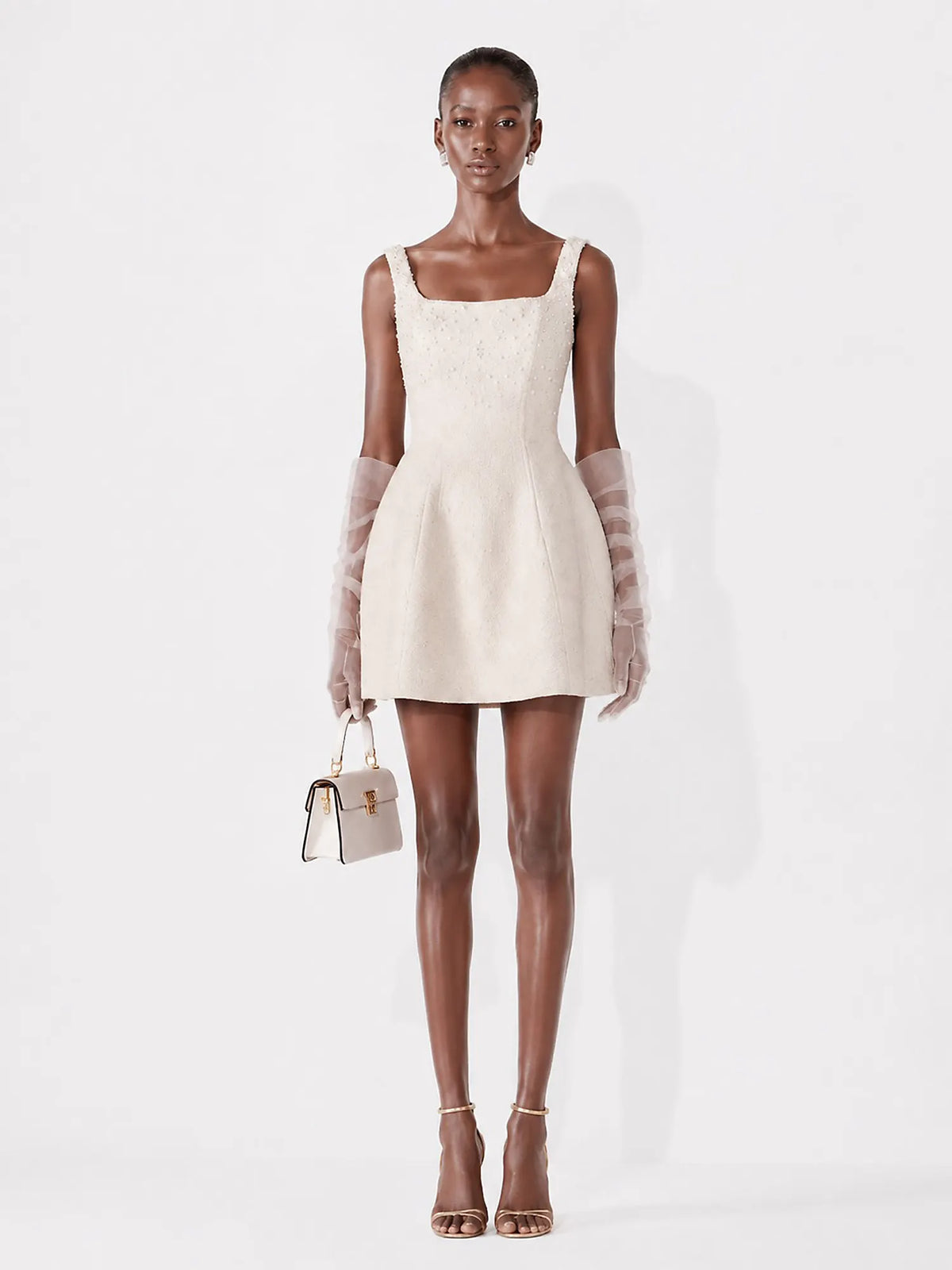 Seraphina Vintage Pearl Strap Mini Dress