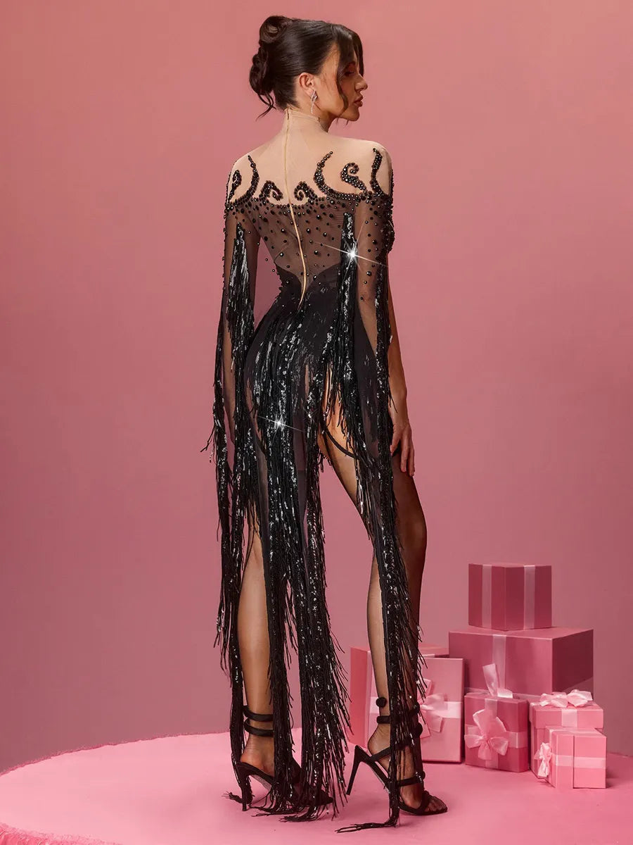 Piper Fringe Rhinestone Sequin Mini Dress
