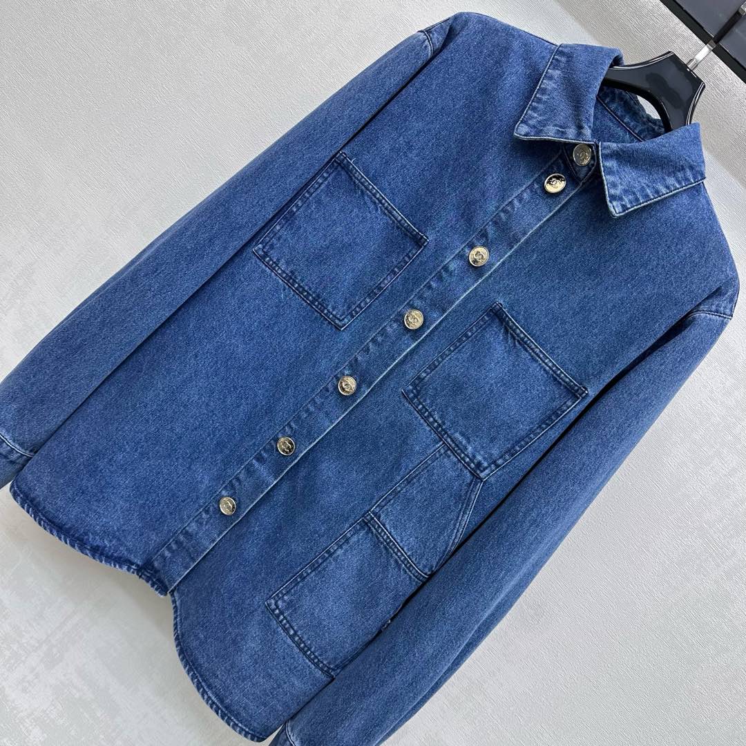 CC 26S Loose-fit Denim Jacket Indigo Blue Cotton Denim 350421