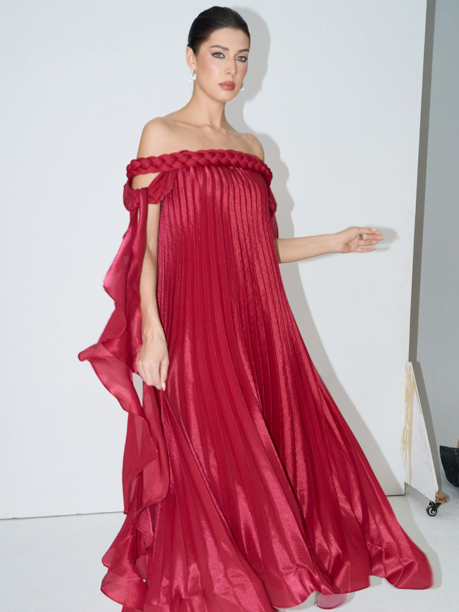 Rosalie Off-Shoulder Braided Maxi Dress