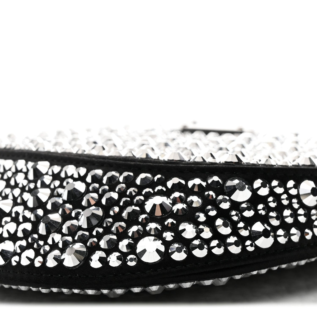 Satin Crystal Cleo Adjustable Strap Shoulder Bag Metal