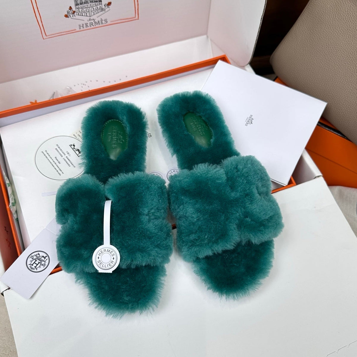 HM Oran Sandal Turquoise Wool Velvet 598192
