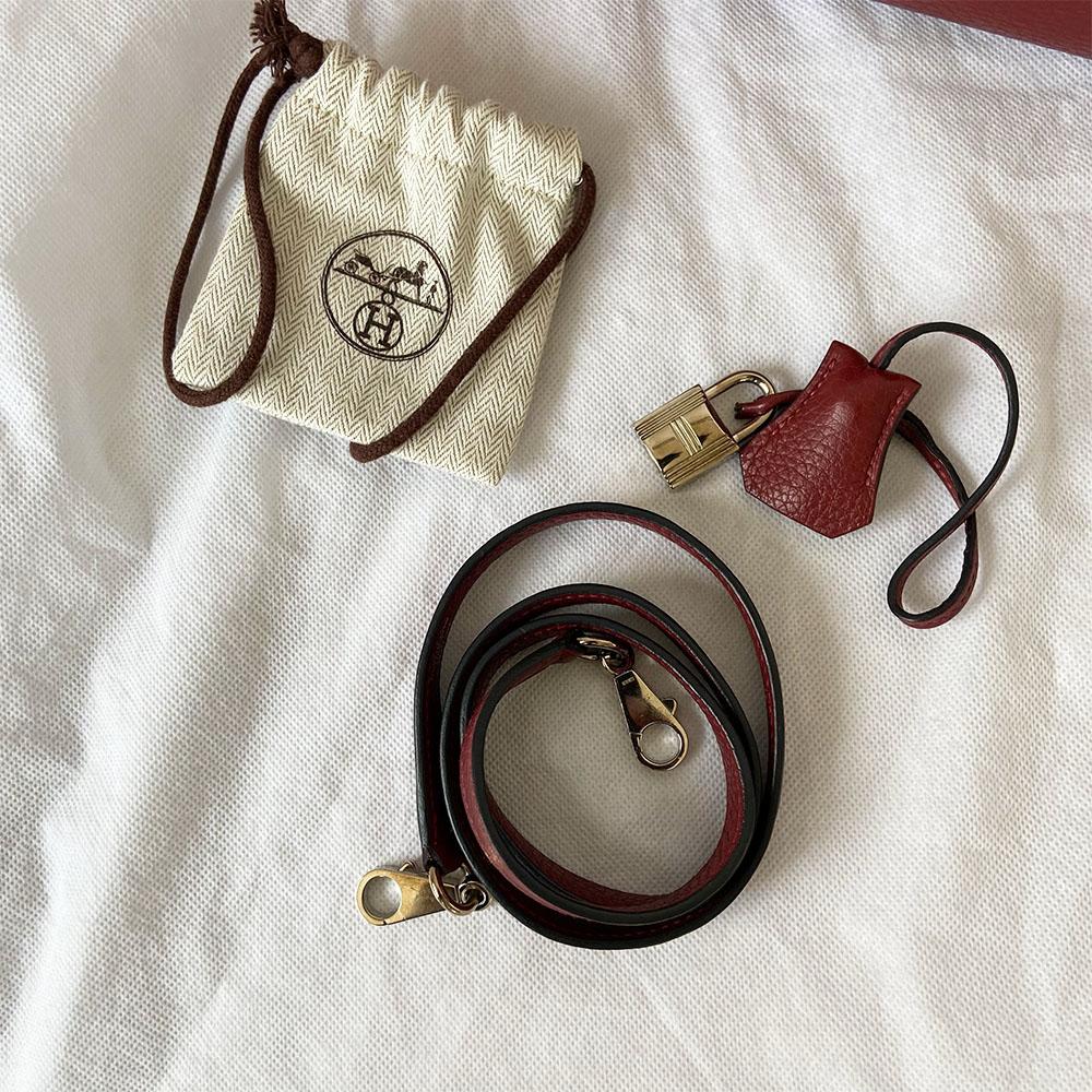 Hermes Rouge Fjord Leather Palladium Hardware Kelly 35 Bag