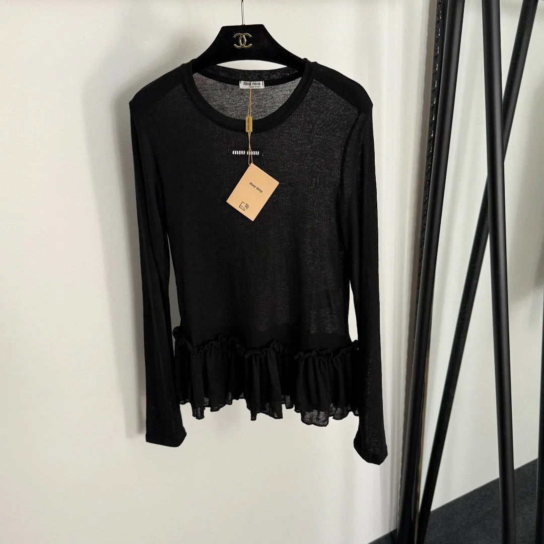 MIUMIU LONG-SLEEVE T-SHIRT STYLE 254