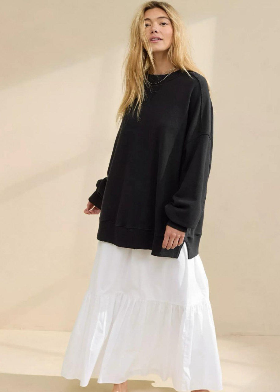 Relaxed Fit Cotton Blend Crewneck Sweatshirt