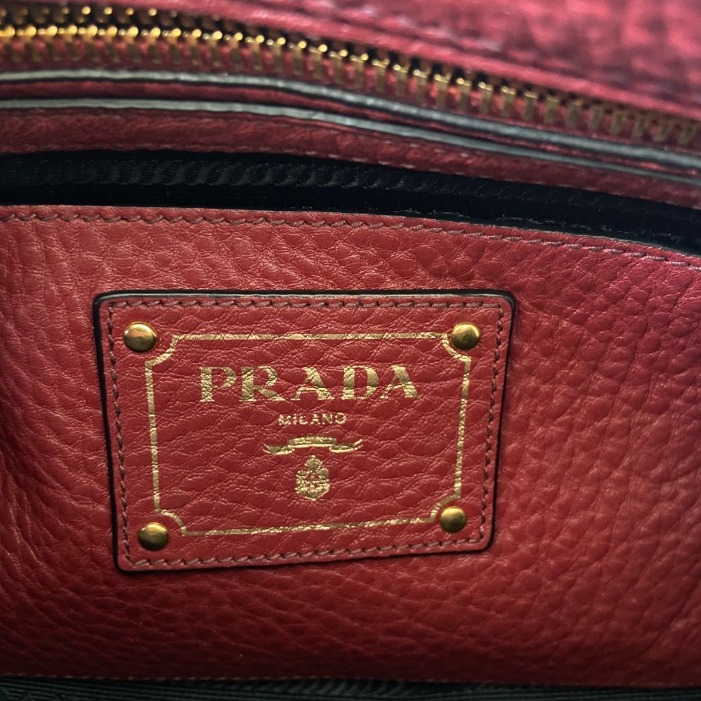 Prada red leather bag
