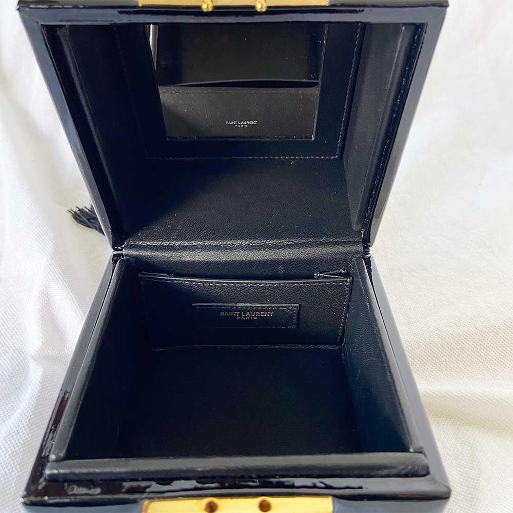 Saint Laurent Patent Jerry Cube Box Clutch