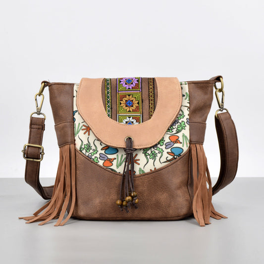 Vintage Stitching Embroidered PU Bag