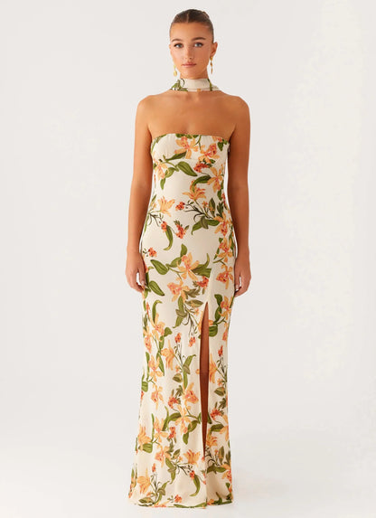 Gali Strapless Maxi Dress - Floral Print
