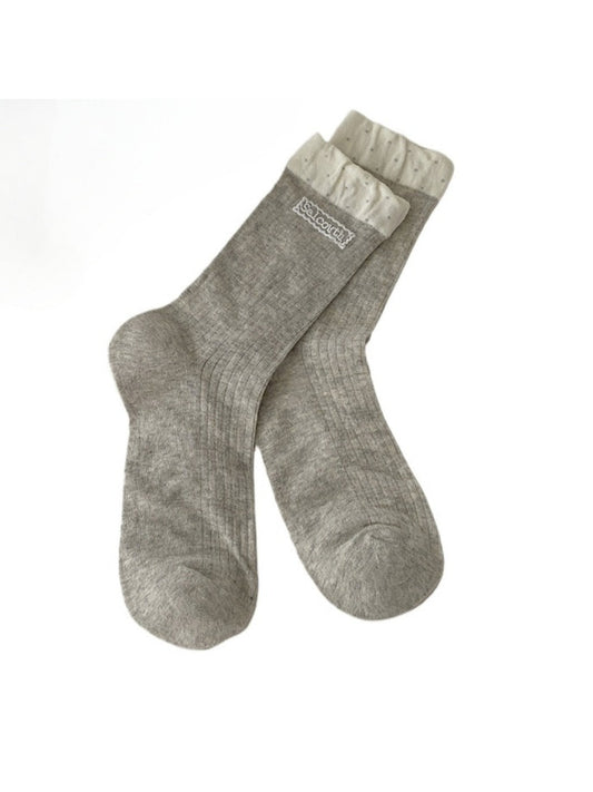Rufia - Retro Simple Mid-Calf Socks - Sweet &amp; Vintage