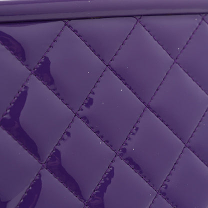 Patent Quilted Timeless Clutch Purple
