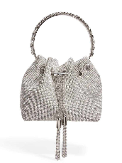Greta Crystal Embellished Bucket Bag