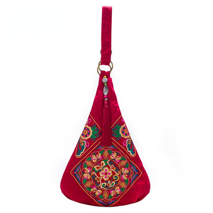 Tibetan Embroidery Bag Ethnic Style Single Shoulder Bag Women'S Bag Retro Embroidery Wandering Bag Fashion Denim Canvas Bag