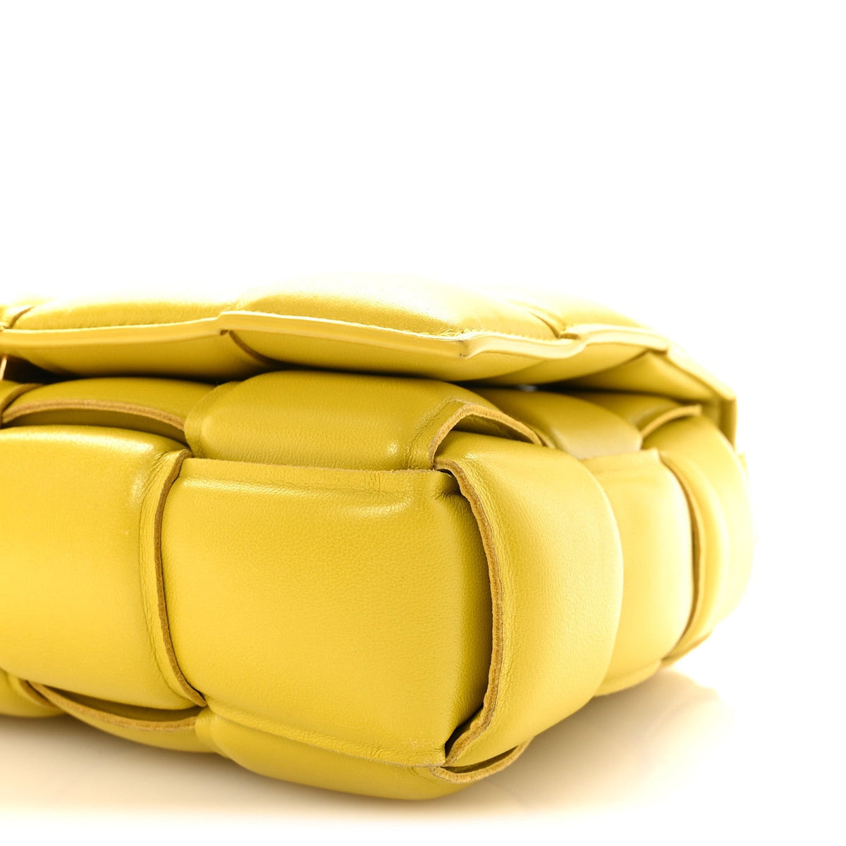 Nappa Maxi Intreccio Padded Cassette Crossbody Bag Buttercup