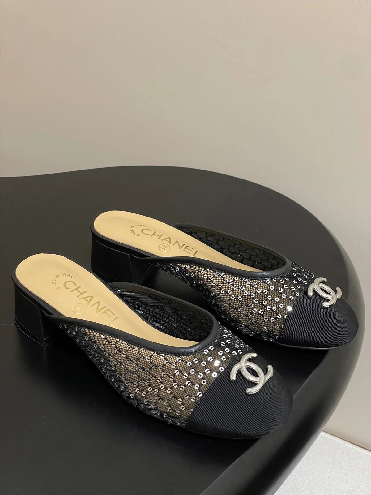 BUBBLE 30 MM IN BLACK FABRIC AND MESH
