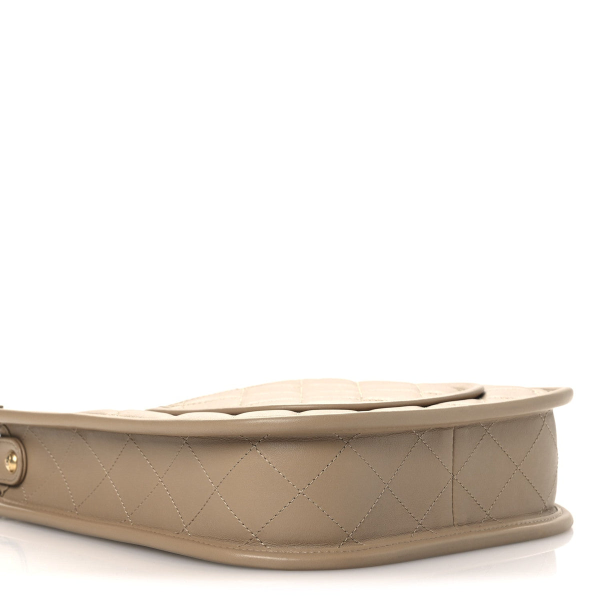 Calfskin Quilted Small Hobo Beige