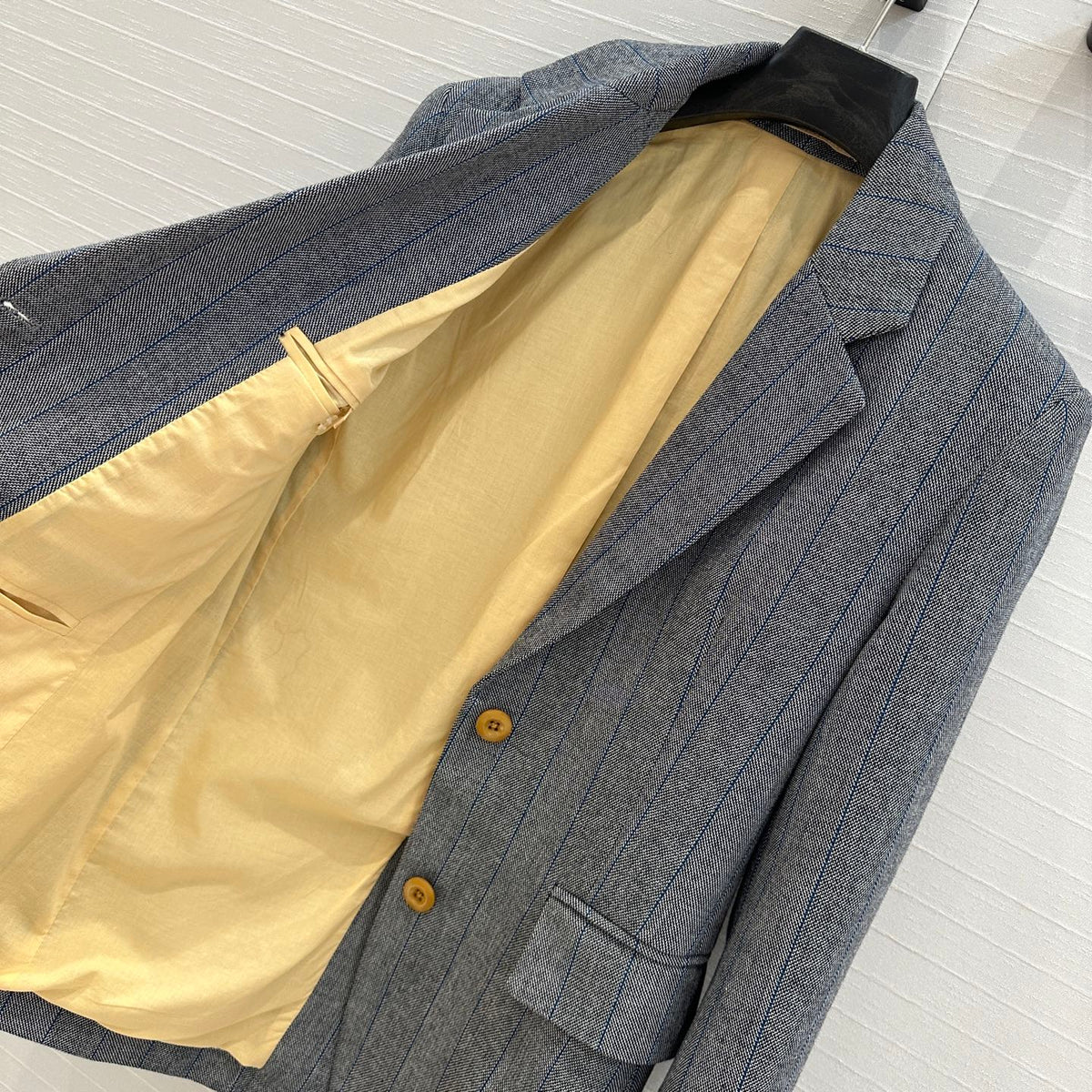 Prada 25 Striped Vest Suit Gray Wool Polyester