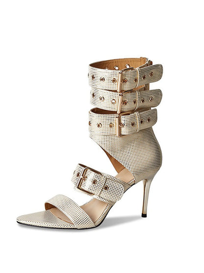 Yasmine Buckled Open-toe High Heels