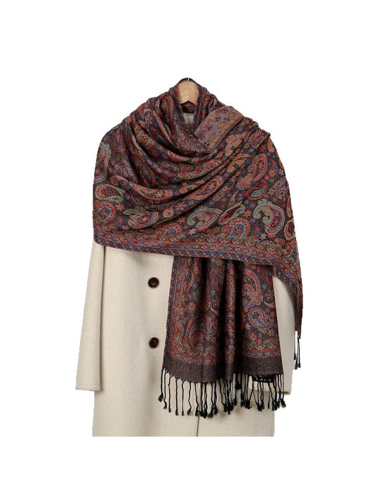 Scarvii - Bohemian Paisley Print Scarf with Fringe