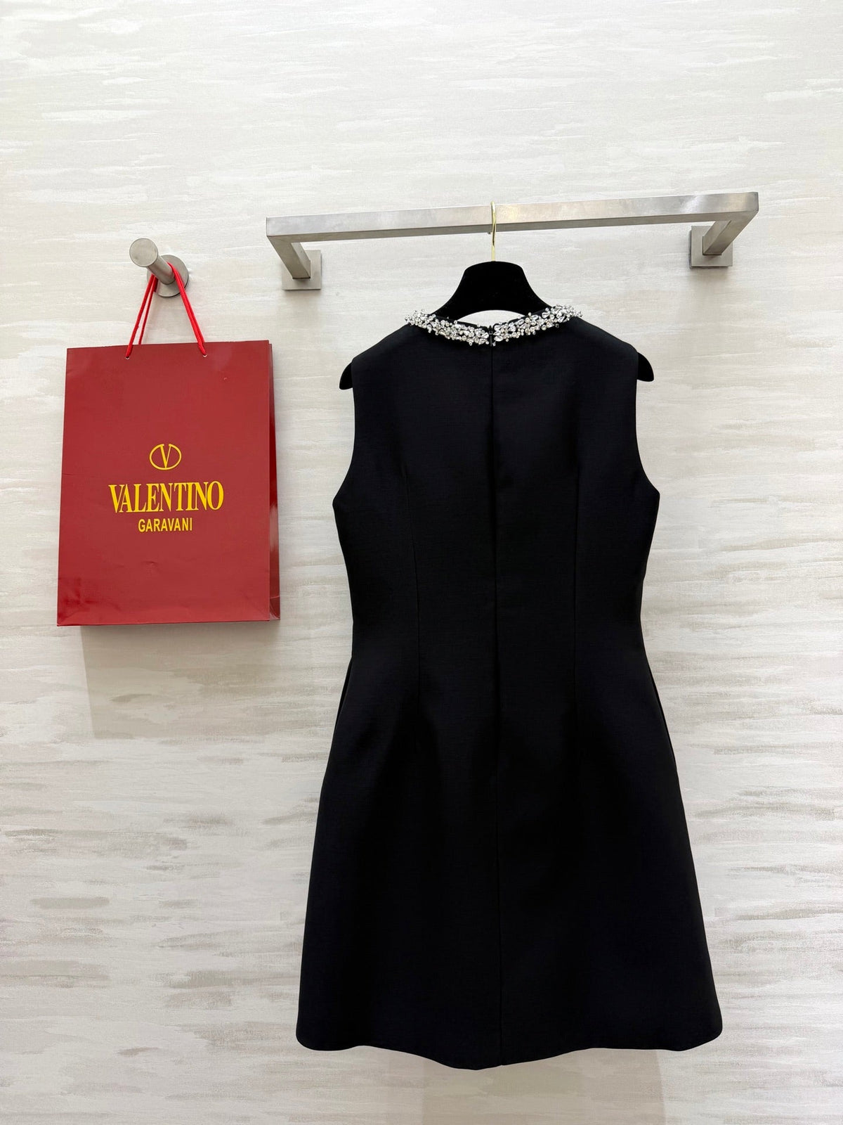 Valen Beaded Dress Black Cotton 344758