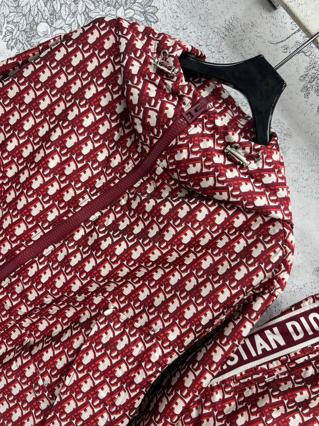 CD 25 Jacquard Patterned Jacket Set Red Polyester
