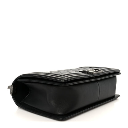 Lambskin Quilted Medium Boy Flap Black
