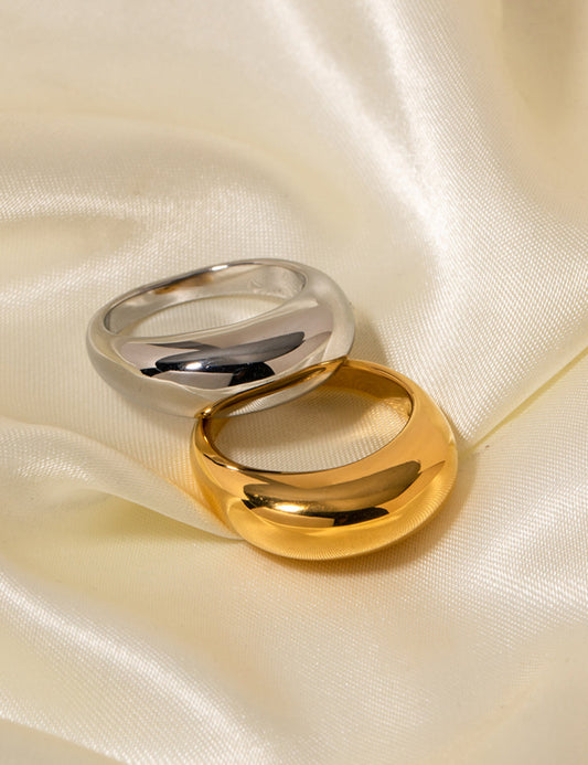 Vintage Round Simple Titanium Ring