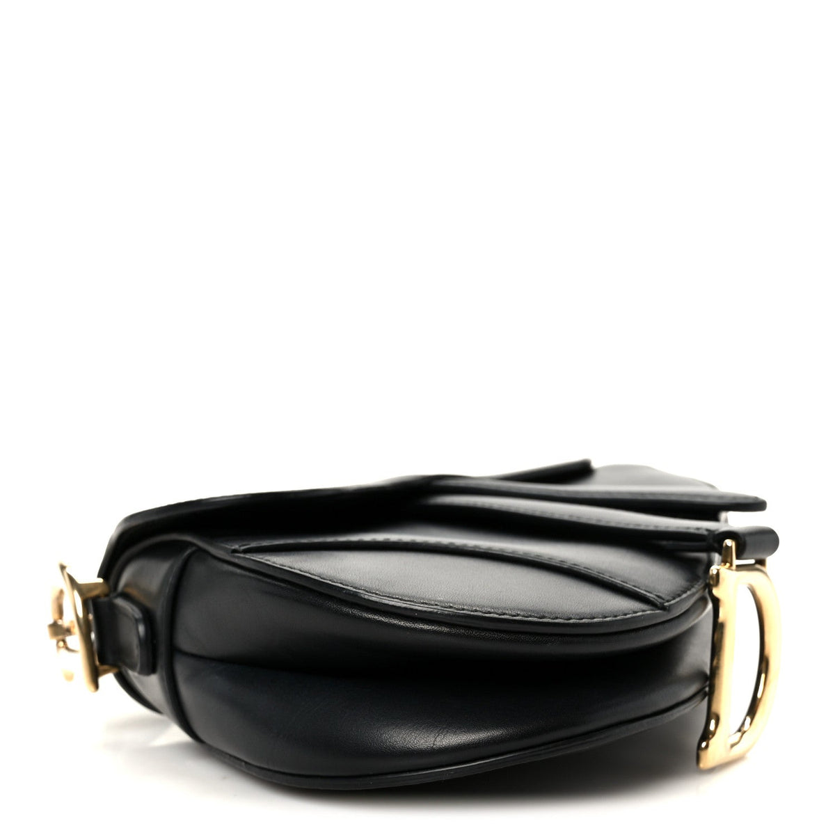 Supple Calfskin Mini Saddle Bag Black