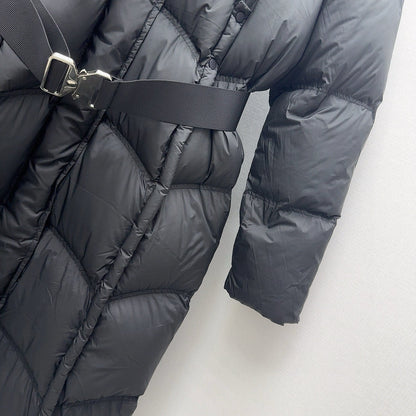 Burberry 25 Hooded Short Down Jacket with Adjustable Waist Black Polyester
