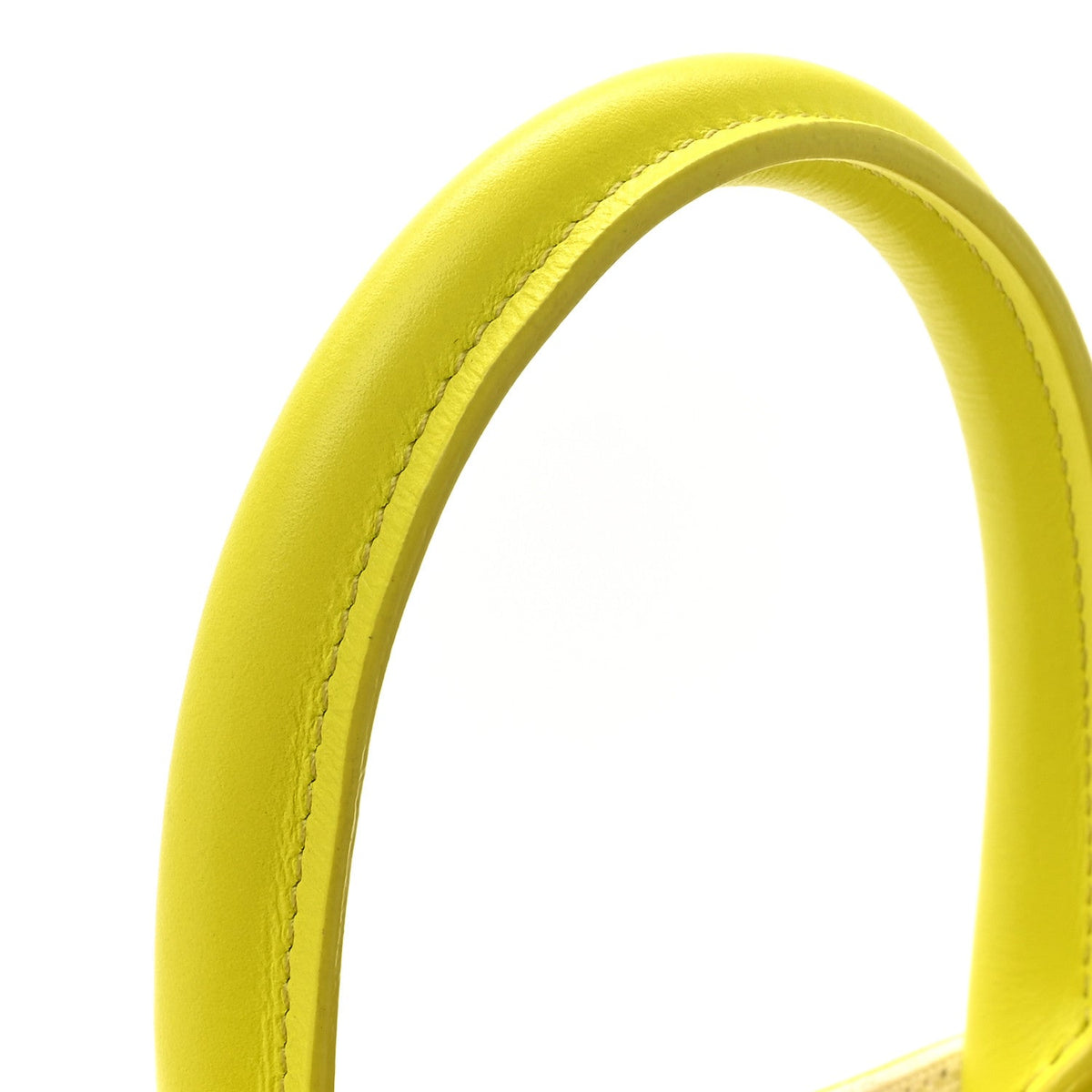 Canvas Calfskin Mini Vertical Cabas Neon Yellow