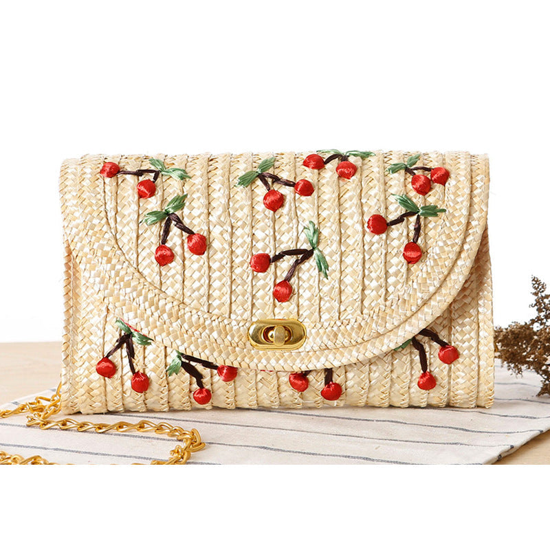 Crochet Market Bag Cherry Woven Bag