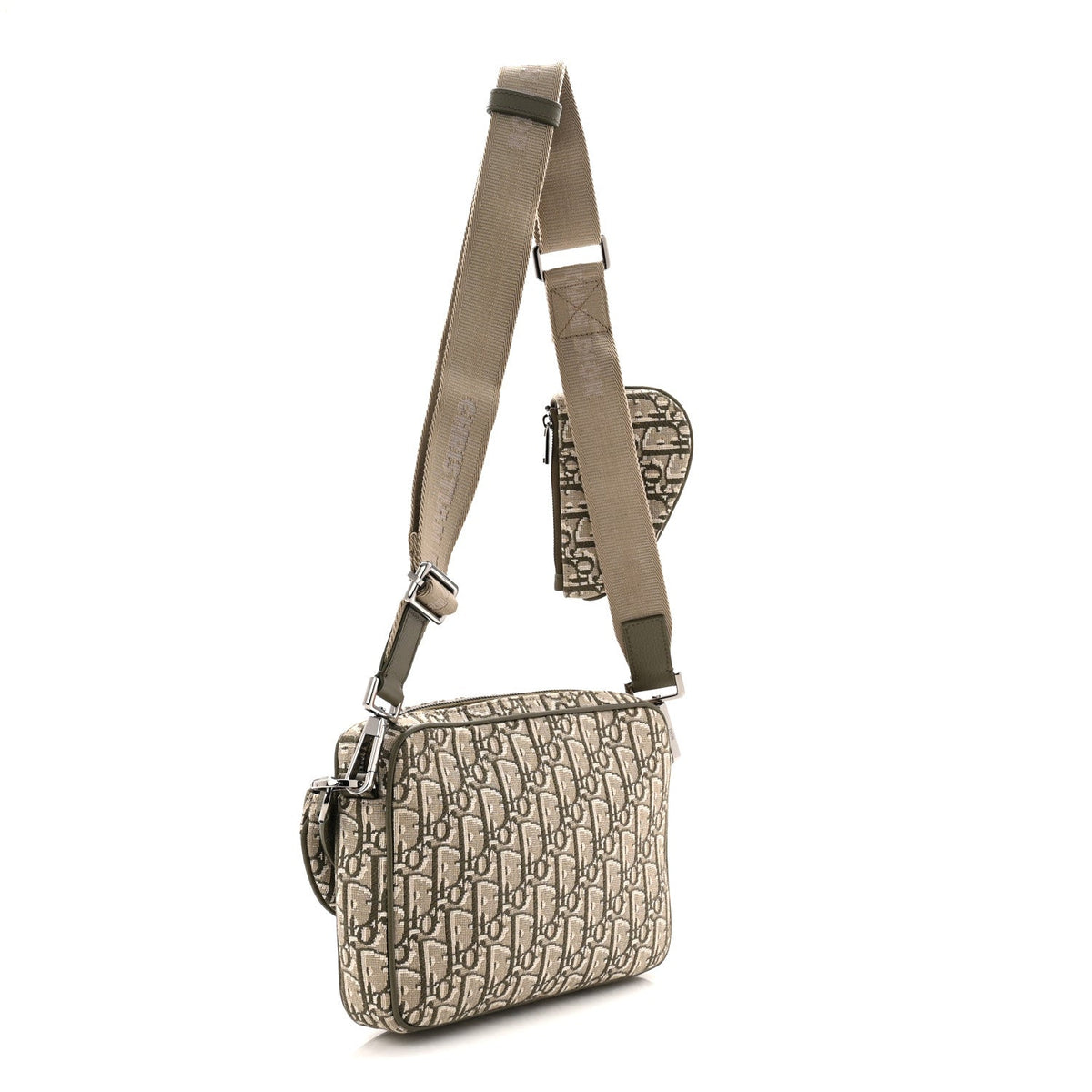 Oblique Saddle Triple Pouch Green