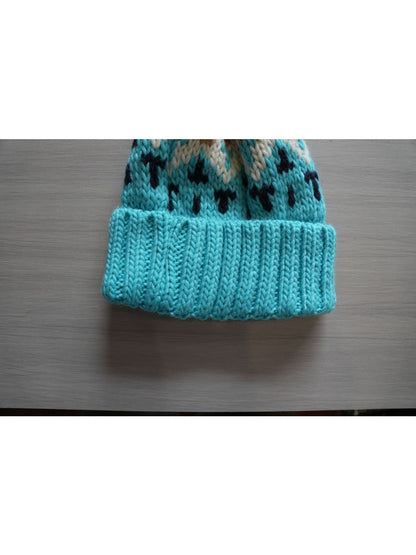 Haila - Winter Knitted Beanie with Colorful Pompom