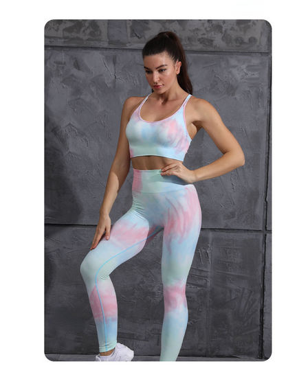 Tie-Dye Yoga Sports Suit Women'S Spring And Autumn Lightweight Fashion Slim And Quick-Drying Yoga Clothes